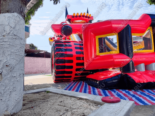 Коммерческий надувной батут "Супер Бульдозер MAX" 15*8*9 м