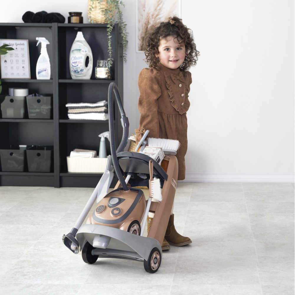 Набор Smoby 330325WEB тележка для уборки с пылесосом Rowenta и 8 аксессуарами для детей от 3 лет — фото 8