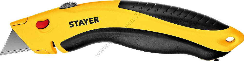 STAYER Hercules-24, с трапециевидным лезвием А24, металлический универсальный нож, Professional (0947)