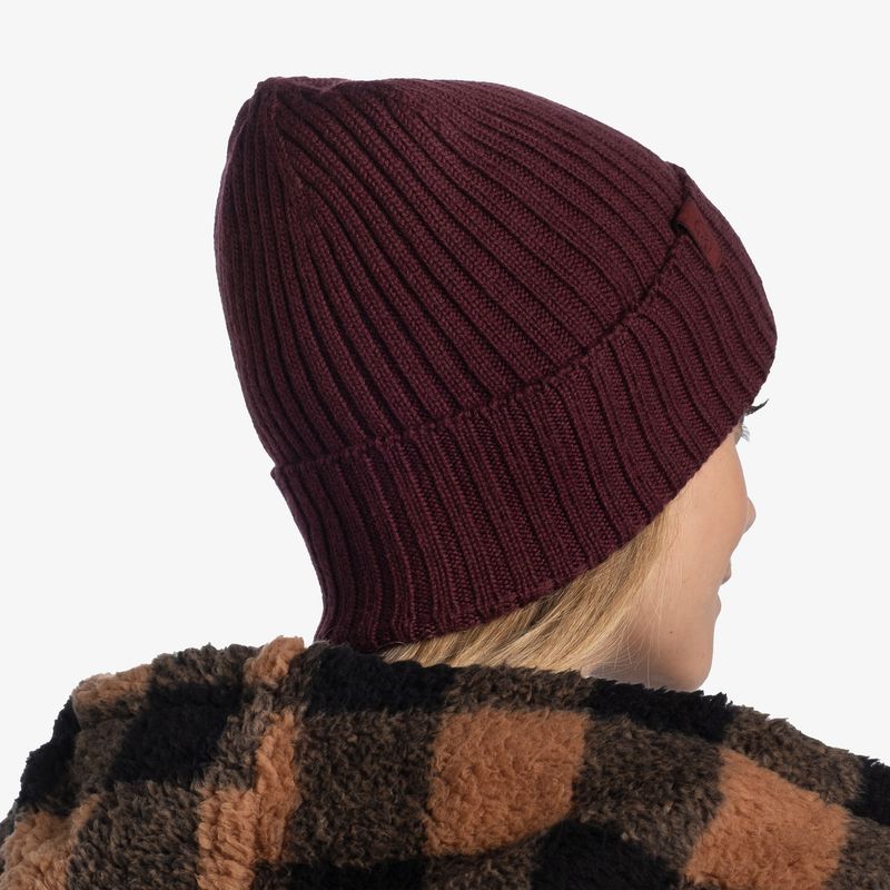 Вязаная шерстяная шапка Buff Hat Wool Knitted Norval Maroon Фото 6