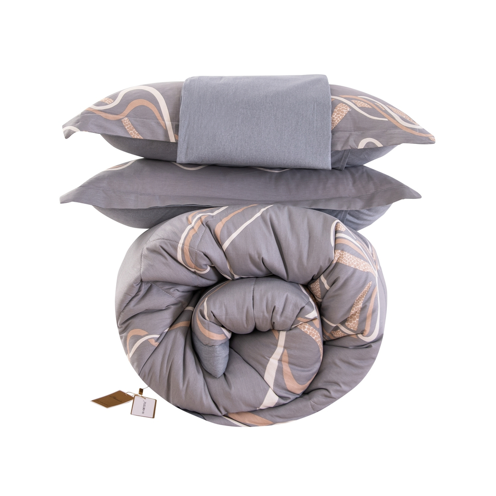 Комплект постельного белья Сатин с Одеялом 100% хлопок 160x80 на резинке OBR158