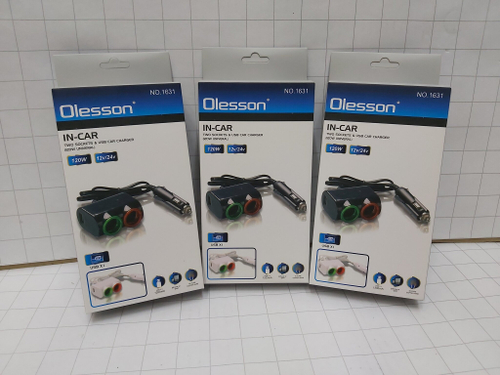 1631 / Разветвитель авто OLESSON 1631 (2 гнезда+USB)