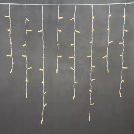 Светодиодная бахрома с колпачком 3,2*0,9 м., 168 теплых белых LED ламп, каучуковый белый провод, LTC (LL168-8-2WW)