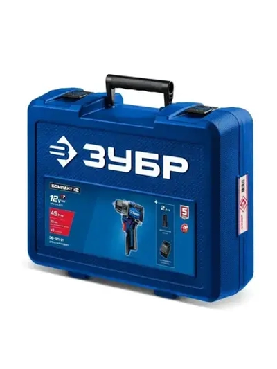 Дрель шуруповерт аккумуляторная КОМПАКТ #2, 12 В, 45 Н м, 1 АКБ тип Т7, BRUSHLESS, кейс, ЗУБР Профессионал