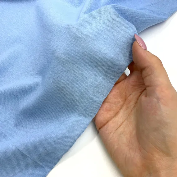 Хлопок кулирка голубое небо (метражом)