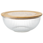 Чаша стеклянная с бамбуковой крышкой harmy, 3,5 л