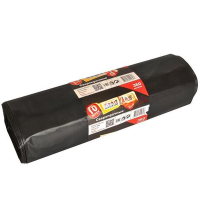 Мешок д/мусора ПВД 360 л (10 шт.) рулон черный МЕШКОFF (1/5 шт.)