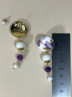 Серьги Цветочное поле с аметистом