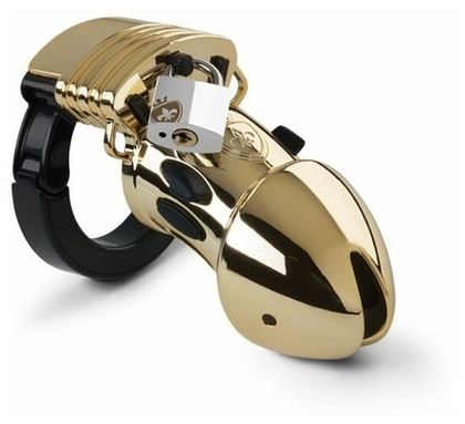 Пояс верности Mystim Pubic Enemy No 1 мужской, зо0лотой (Источник импульсов приобретается отдельно)