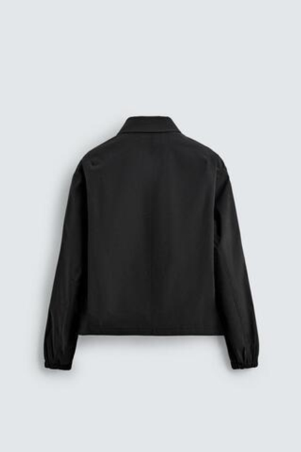 ZARA ТЕХНИЧЕСКАЯ КУРТКА НА МОЛНИИ, ЧЕРНЫЙ