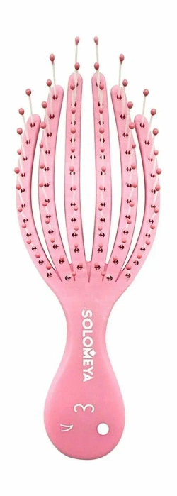 Расческа детская для сухих и влажных волос мини Оранжевый Осьминог Solomeya Detangling octopus brush for dry hair and wet hair mini Orange