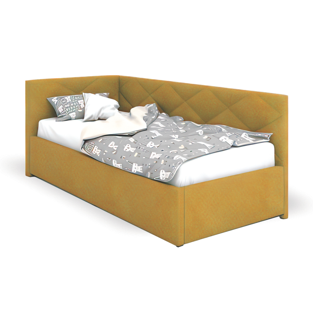 Кровать Селия с бортиком (с.м.090*200) Verona Mustard, ВариантКроя1,