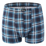 Удобные мужские клетчатые трусы-боксеры (Размер: XXXL) (Цвет: синий с голубым)