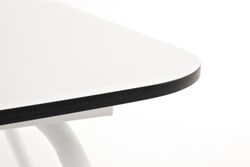 "Верона" журнальный стол из HPL 120х65, H40, каркас белый муар, цвет столешницы "молочный"