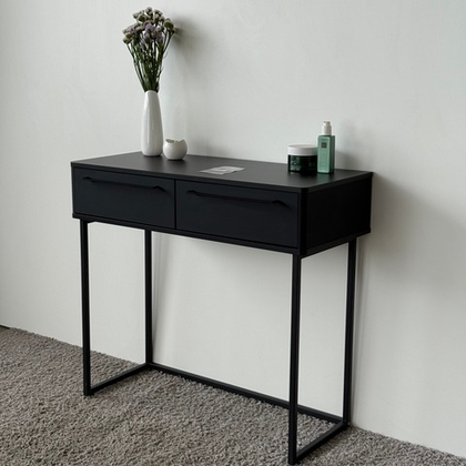 Туалетный столик консоль ROYAL 5211 эко (Черный-Черный-р.черная)