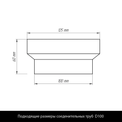 Решетка магнитная теневая вентиляционная с клапаном D125 - Nova