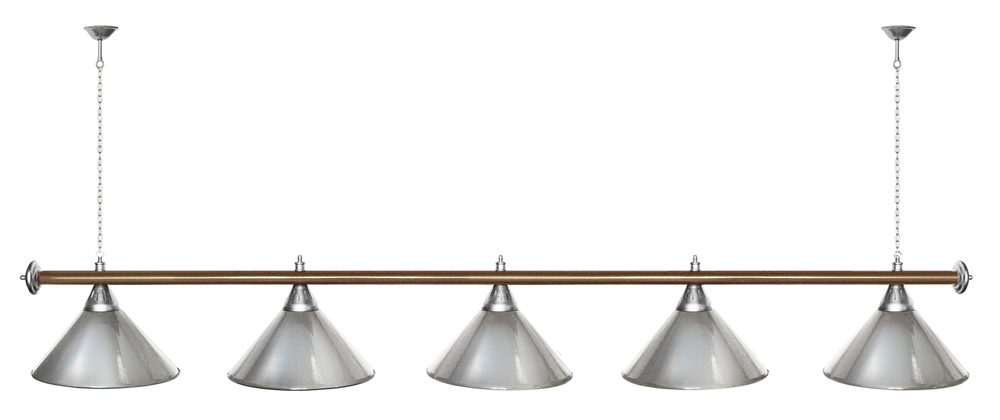 Лампа STARTBILLIARDS 5 пл. (плафоны зеленые,штанга золотая,фурнитура золото)