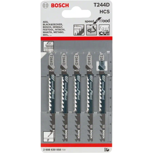 Пильное полотно по дереву T 244 D BOSCH 2608630058