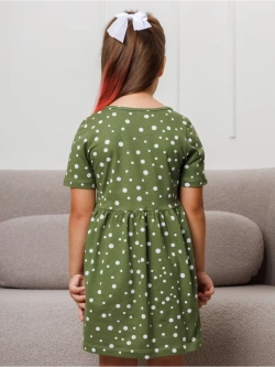 Платье в садик с коротким рукавом