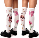 Белые гольфы с цветными рисунками (Цвет: белый)