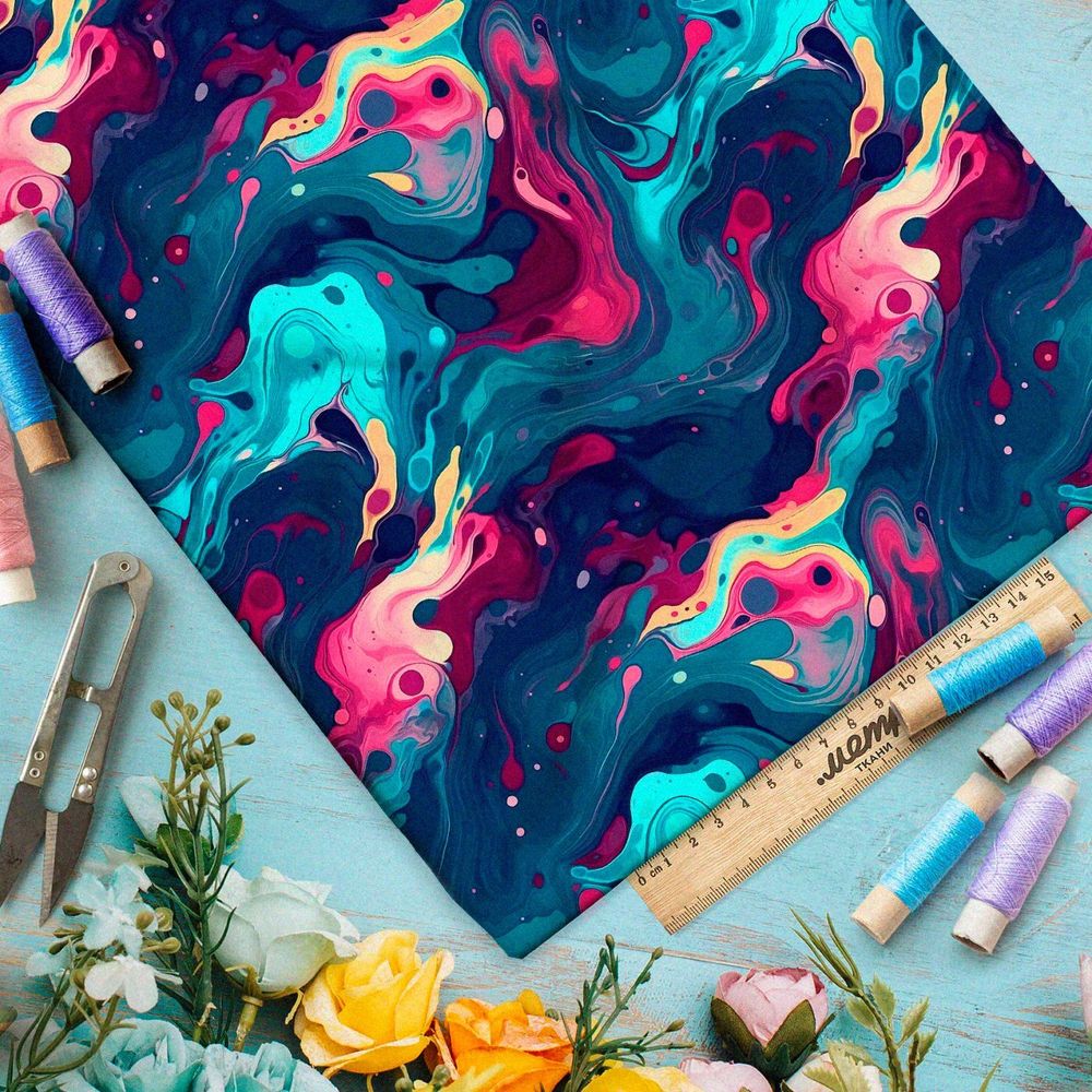 Ткань премиум таффета эффектные пятна