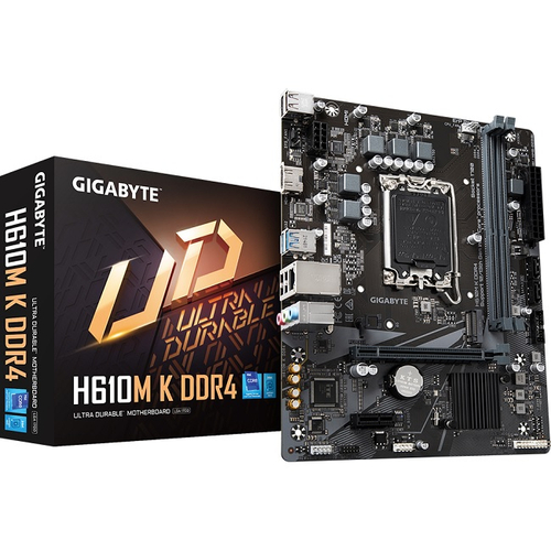 Материнская плата GIGABYTE H610M K DDR4 (LGA1700/H610/2xDDR4/PCI-Ex16/PCI-Ex1/M.2/SB7.1/GLAN/HDMI/mATX)