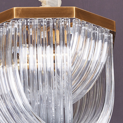 Люстра Murano L4 brass/clear