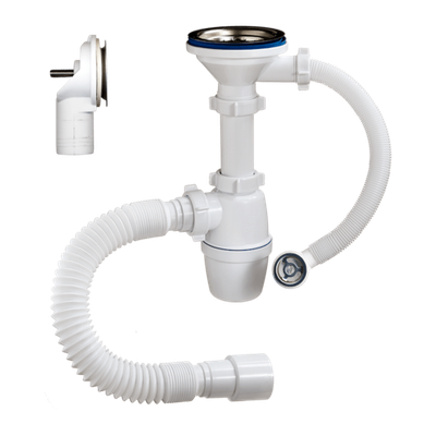 50079-2 Сифон для мойки с пер. (компакт) и гиб. труб. 3 1/2  40  КРУГ  (22/1шт)