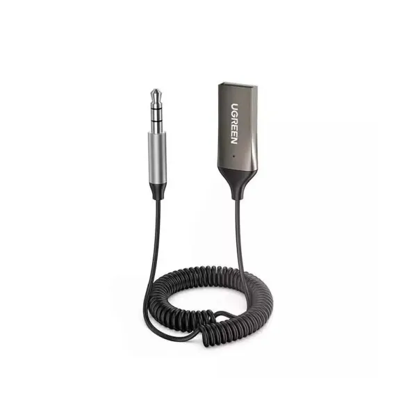 UGREEN CM309 Bluetooth 5.3 Car Receiver Aux with Mic Grey Cosmos