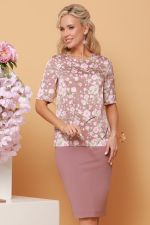 Блузка розовая с розовым принтом DStrend (Акция)