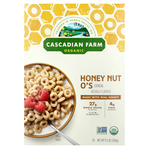 Cascadian Farm, Органические, кружочки медового ореха, 269 г (9,5 унций)