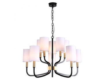 Подвесная люстра 10*E14 35210/С black+brass черный/латунь DARINA Newport