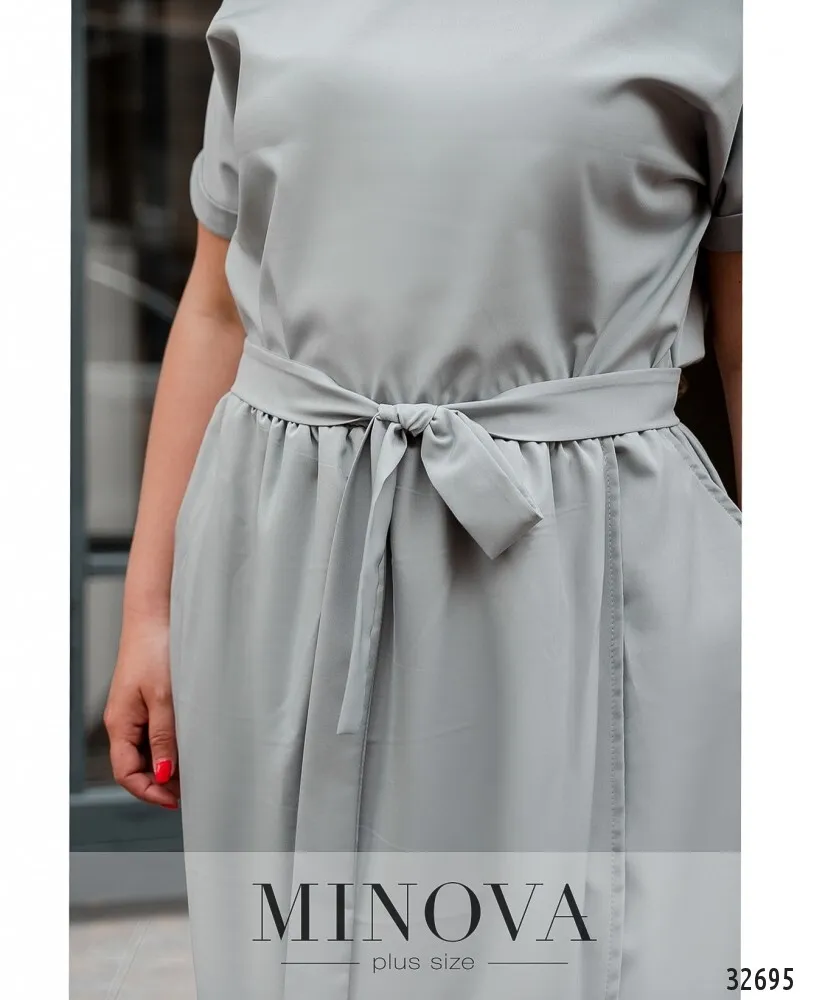 Платье 8609-1-светло-серый Minova
