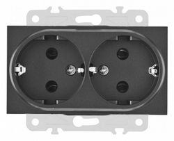 Розетка двойная с заземлением, без рамки Arte Milano am-203 203.40-2.black