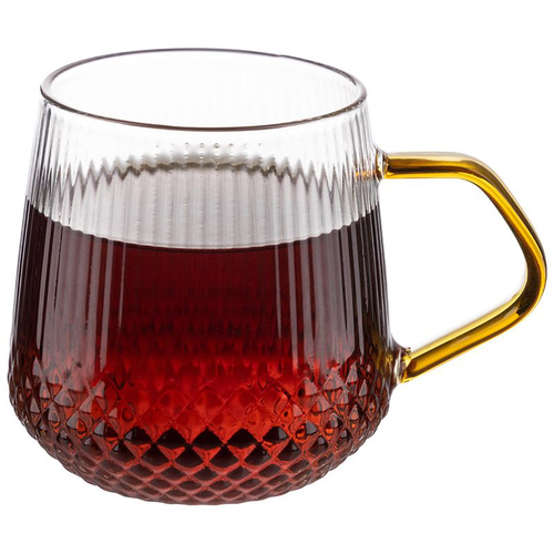Кружка Leonord AROMA 435 мл из боросиликатного стекла с рельефным корпусом