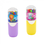 Фломастеры, 24 цв, Yalong, корпус шестигранный, "Слоник" вентилируемый колпачок, ассорти, пластиковый тубуc