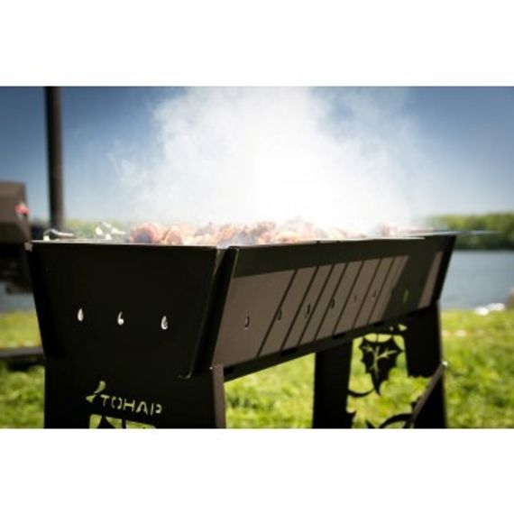 Мангал стационарный Тонар Гефест Премиум 3мм 895х370х850 (термокраска)