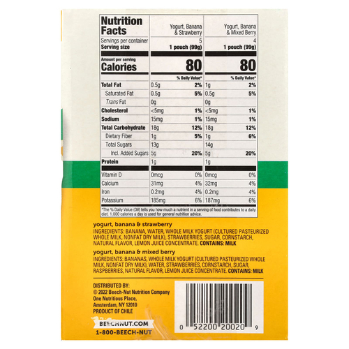 Beech-Nut, завтрак, для детей от 12 месяцев, набор разных вкусов, 9 паучей по 99 г (3,5 унции)