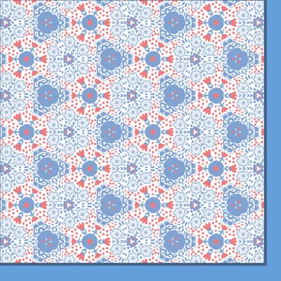 Платок с голубой рамкой