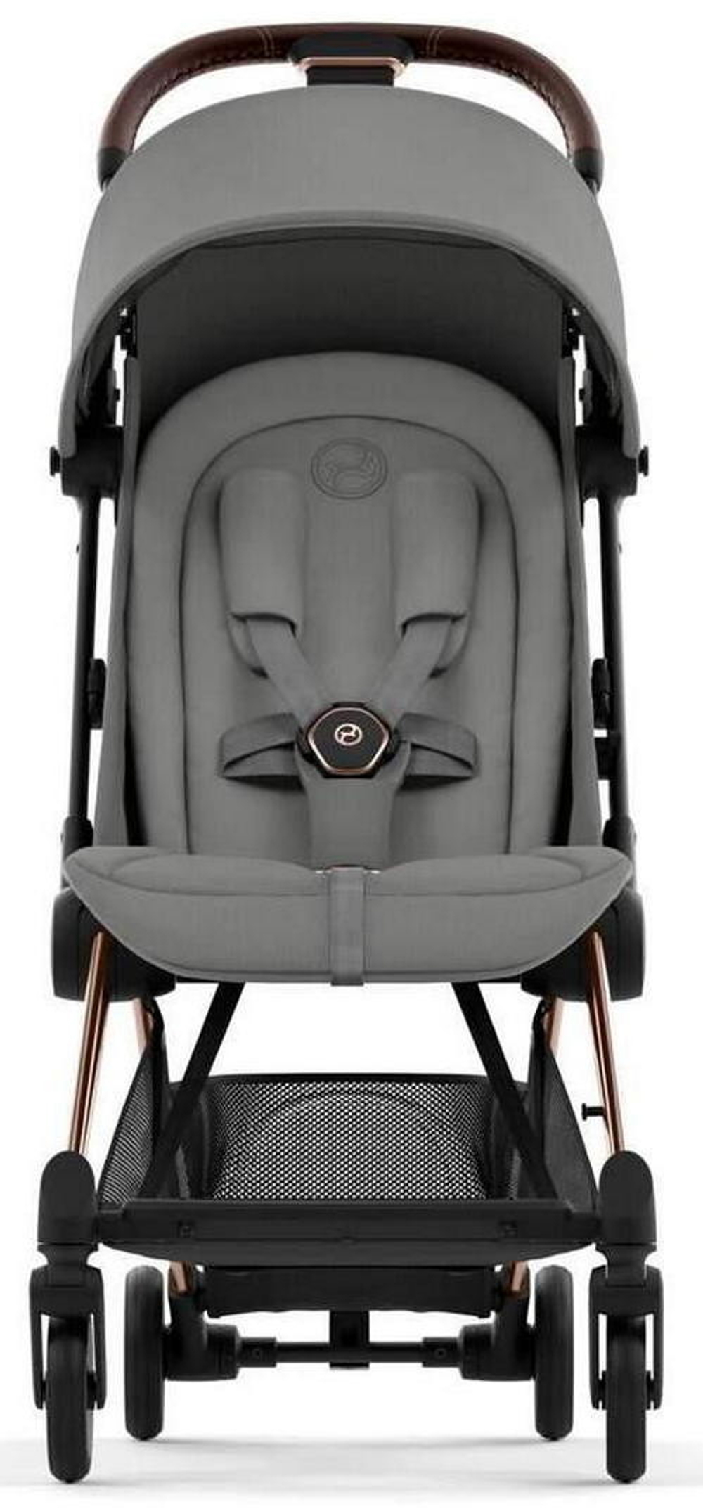 Коляска Cybex Coya Rosegold Frame Cloud G i-Size Fog Grey Mirage Grey с дождевиком и бампером