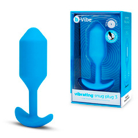 Голубая пробка для ношения с вибрацией 14см b-Vibe Vibrating Snug Plug 3 BV-035-BLU