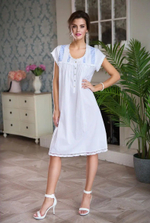 Сорочка свободного силуэта Helene (Размер: XXL) (Цвет: белый с золотистым)