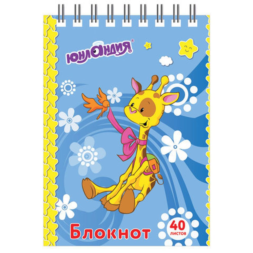 Блокнот МАЛЫЙ ФОРМАТ (75х105 мм) А7, 40 л., гребень, картон, клетка, ЮНЛАНДИЯ, "МУЛЬТЯШКИ", 129860