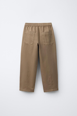 ZARA ПРЯМЫЕ БРЮКИ С ЗАЩИПАМИ, РЫЖЕВАТО-КОРИЧНЕВЫЙ