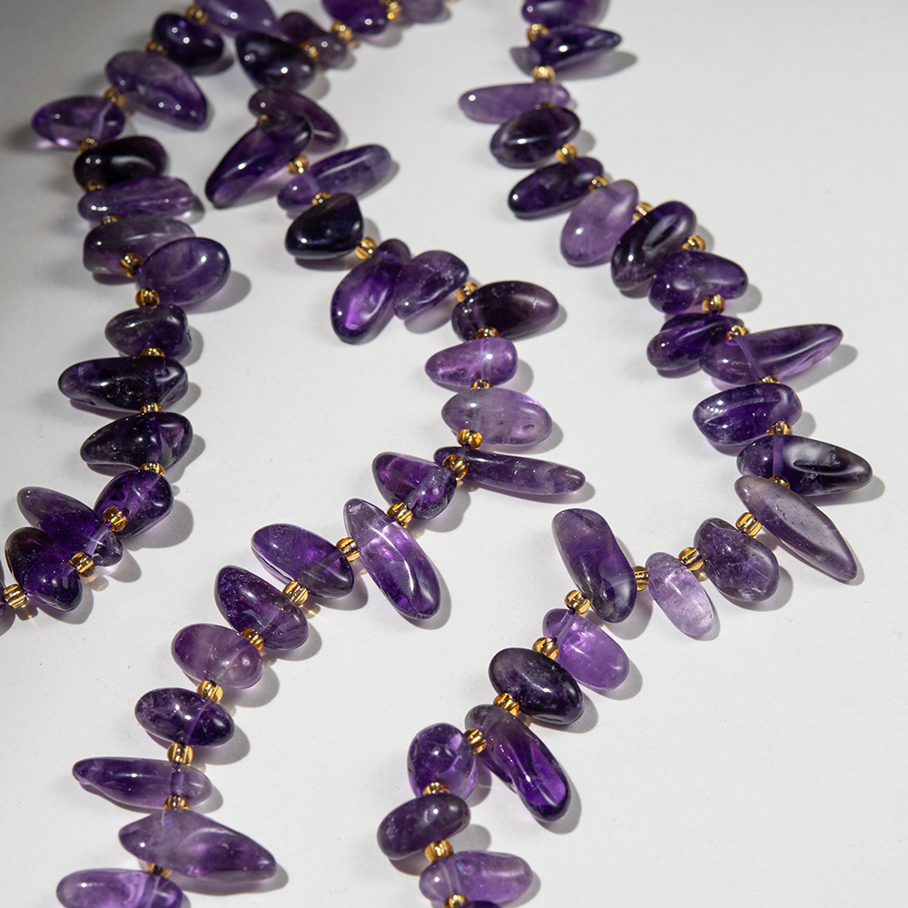 Аметист натуральный, перышки, 11-28мм