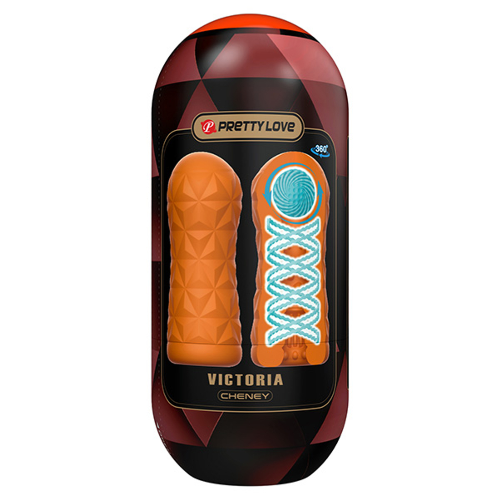 Оранжевый мастурбатор 14,5см в колбе Pretty Love Victoria Cheney Masturbation Sleeve BM-009229T6-1
