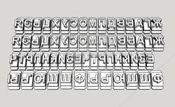 Штамп наборный 6 мм для пряников (русский, английский алфавит и цифры)