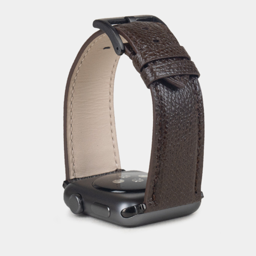 Ремешок для Apple Watch 44/45/46 mm из кожи сафьяно, коричневого цвета