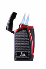 Зажигалка Lubinski "Дрэгон" турбо, двойное пламя, черно-красная