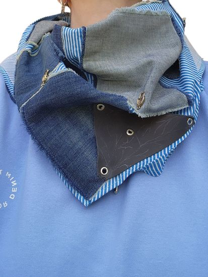 Шейный платок, бактус дизайнерский бежевый с розовым